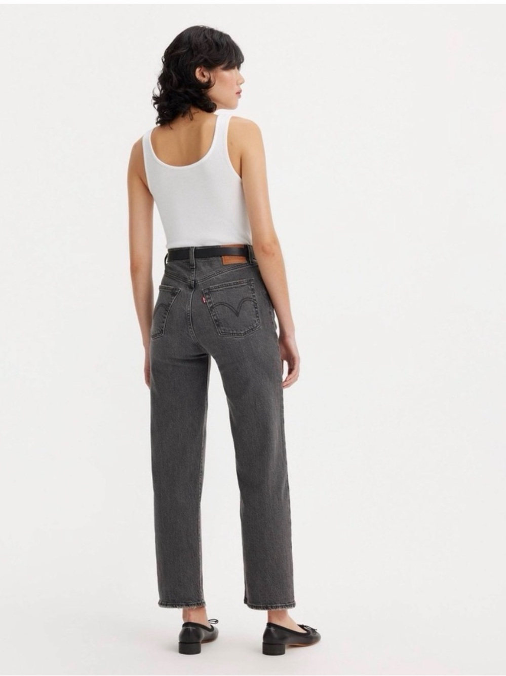 Levi’s Ribcage Ankle Straight Leg Jeans Washed Black High Rise Women’s 28